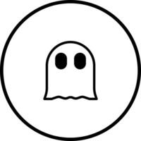 A minimalist illustration of a spooky ghost within a circle perfect for halloween themed designs vector