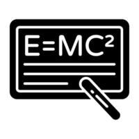 A glyph icon of physics formula vector