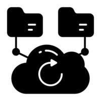 A soild icon design of cloud folders vector