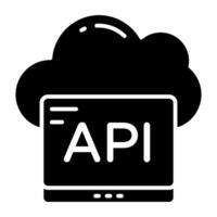 Trending design icon of cloud api vector