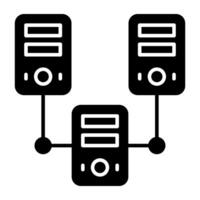 A solid icon design of server network vector