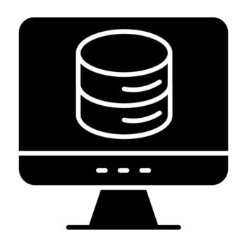 A solid icon design of online database vector