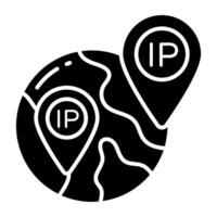 Premium solid icon of global location vector