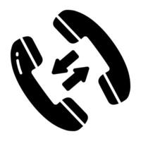 Two way arrows with receivers, concept of call diversion vector