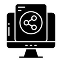 Editable solid design icon of share file vector