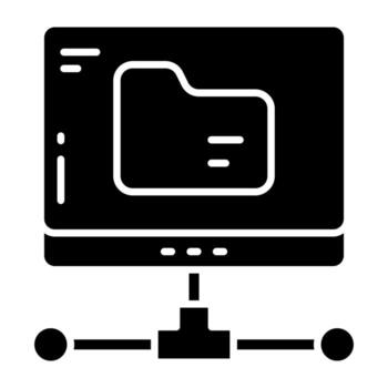 Online folder icon in solid design isolated on white background vector