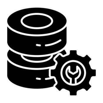 db estante con engranaje, de base de datos ajuste vector