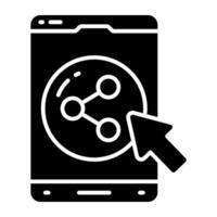 Editable design icon of share mobile vector