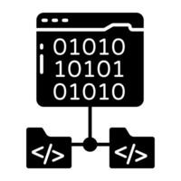 A solid icon design of binary website vector
