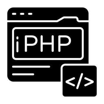 Unique solid icon of web coding vector