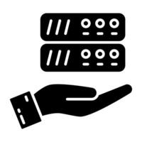 A Glyph icon of giving server vector