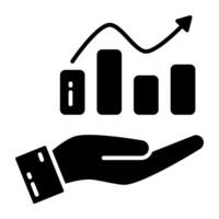 Editable icon of growth chart vector