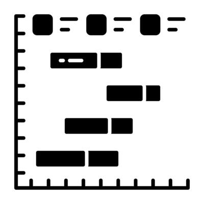 Glyph icon of gantt chart
