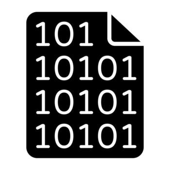 Editable icon of binary file vector