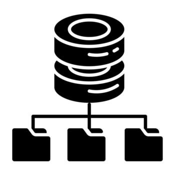 un glifo icono de base de datos red vector
