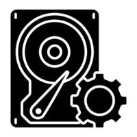 An icon of hard drive setting vector