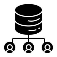 An icon of database users vector