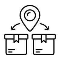 A perfect Line design icon of parcel location vector