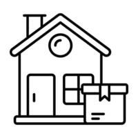 Conceptual design linear icon of home delivery vector