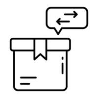 A linear icon of logistic chat vector