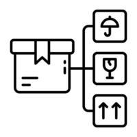 An editable Line design icon of parcel handling vector