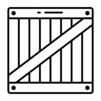 A unique Line design icon of wooden box vector