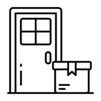 Conceptual Line design icon of door delivery vector