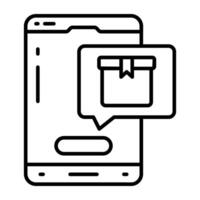 An editable Line design icon of logistic chat vector