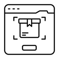 A Linear Line design icon of logistic website vector