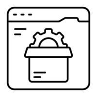 Trendy Line design icon of parcel management vector