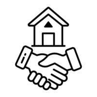 Premium Linear icon of home deal vector