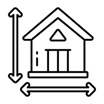 Conceptual linear icon of home size vector