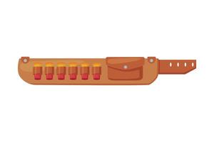 Shells in Bandoliers, Hunting Tackles Flat Illustration vector