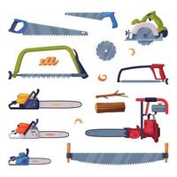 Different Saw with Tough Blade with Hard Toothed Edge Set vector
