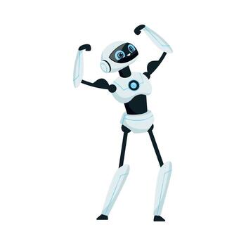 moderno robot como programable máquina demostración músculos ilustración vector