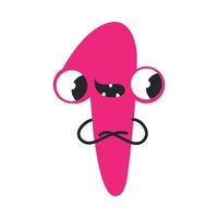Number One Cute Monster, Funny Fantasy Creature Character, 1 Numeral, Mathematics, Learning Material for Kids Cartoon Style Illustration vector