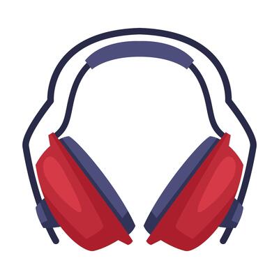 Ear Protectors or Earmuffs as Noise Isolator Illustration