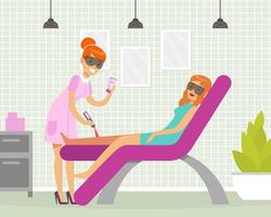 Female Engaged in Sugaring or Legs Epilation Illustration vector
