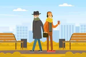 Male Thief Pickpocket Stealing Purse from Man Handbag in the Park, Burglar Committing Robbery, Criminal Scene Flat Illustration vector