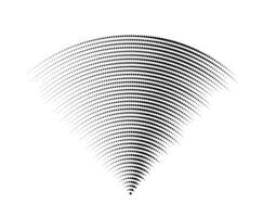 Dotted sound wave signal. Radio or music audio concept. Epicentre or radar icon. Textured radial signal or vibration elements. Impulse curve lines. Concentric ripple semicircles vector
