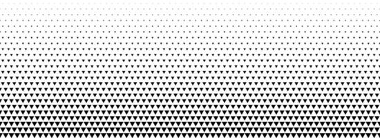 Fading triangle halftone gradient texture. Black abstract geometric background. Tech triangular halfton gradation pattern. Vanishing mosaic arrow wallpaper for poster, banner, booklet. vector