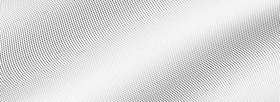 Abstract wave dotted line background. Tech dynamic dash stripe texture. Black warped and curved line wallpaper for design template, presentation, brochure, booklet, leaflet. Halftone backdrop vector