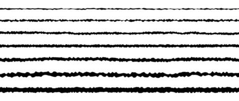 Jagged rough lines set. Scribble stroke border collection. Grunge wavy zig zag stripes bundle. Edgy scribble design elements for poster, banner, booklet, brochure. vector