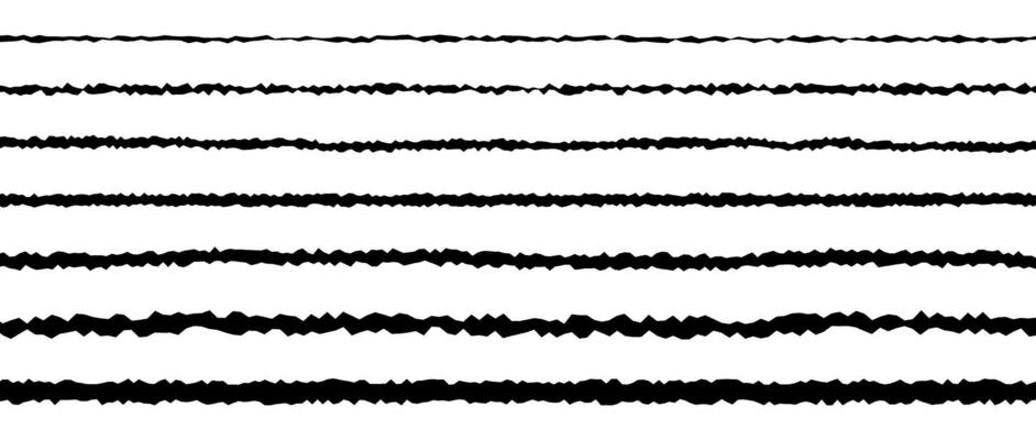 Jagged rough lines set. Scribble stroke border collection. Grunge wavy zig zag stripes bundle. Edgy scribble design elements for poster, banner, booklet, brochure.
