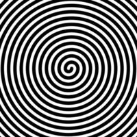 Hypnotic spirals background. Radial optical illusion. Black and white swirl tunnel wallpaper. Spinning concentric circles. Vortex or whirlpool design for poster, banner, flyer. vector