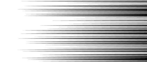 Straight speed lines repeating pattern. Black and white horizontal stripes gradient. Abstract fast effect texture. Comic cartoon rays and beams wallpaper. Pop art background vector