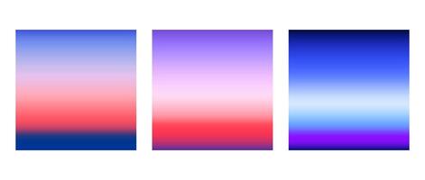 Sunrise or sunset colorful gradients background set. Smooth blurred wallpaper set in pink, blue and purple colors. Abstract beach and sea or ocean horizon backdrop. vector