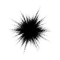 Halftone burst element. Pop art style dotted explosion. Black light starburst with grunge textured effect Abstract retro noise grain shine star flare. Pixelated splash illustration vector