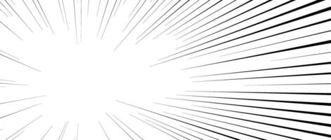 Diagonal speed lines background. Comic book sunburst. Abstract black and white radial line frame. Manga or anime cartoon explosion wallpaper. Pop art light beams or rays effect. vector