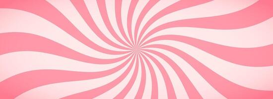 Candy color sunburst background. Abstract pink cream sunbeams design wallpaper. Colorful spinning lines for template, banner, poster, flyer. Sweet rotating cartoon swirl or whirlpool. vector